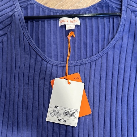 Knox Rose Ribbed Blouse in Deep Blue - Picture 2 of 4